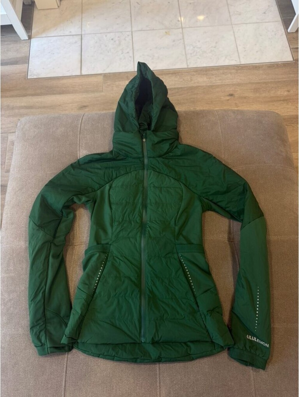 Lululemon Down For It All Hooded Jacket Green Size 4